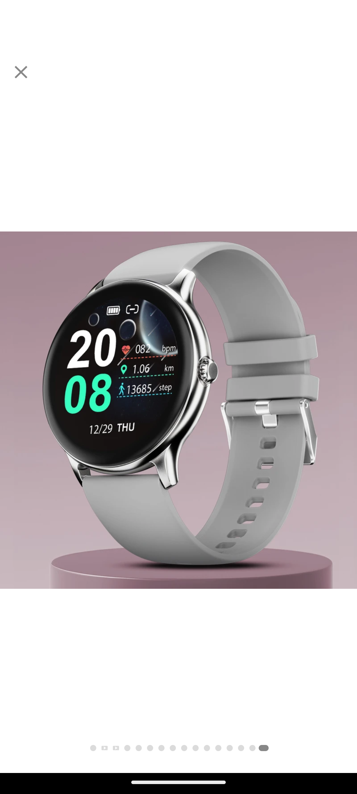 Fire-Boltt Hurricane 33.02mm (1.3) Curved Glass Display with BT Calling, 100+ Sports Modes Smartwatch (Silver Grey Strap, Free Size)